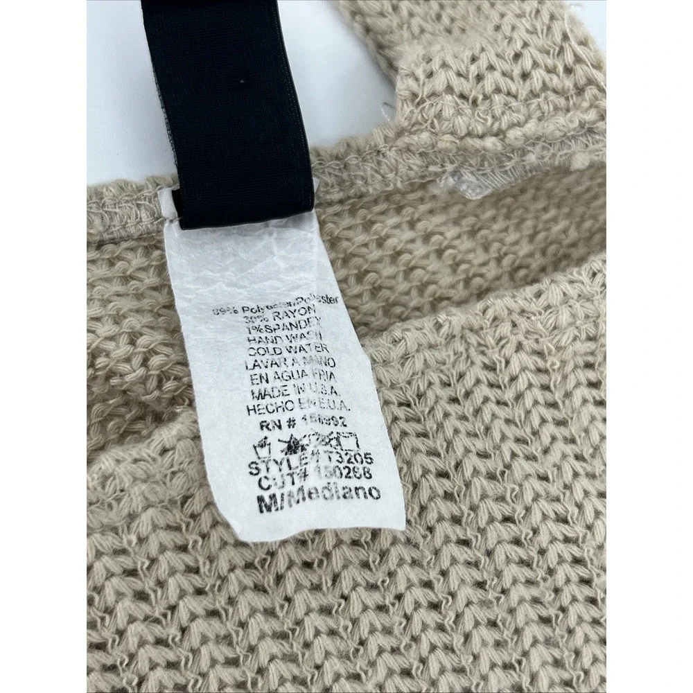 Windsor Womens Tan‎ Knit Surplice Wrap V-Neck Open Back Sweater T3205 Medium